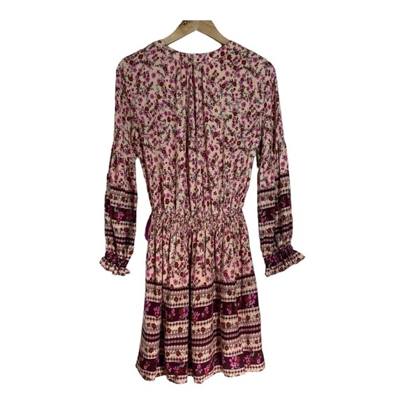 Entro Split V-Neck Boho Floral Mini Dress - Picture 8 of 10